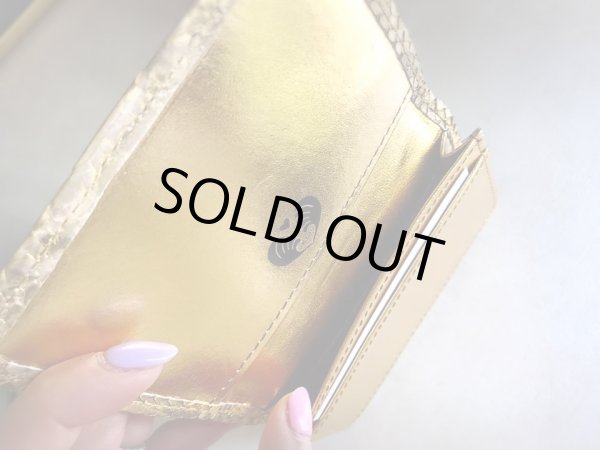 画像10: 最高級オリジナル【自分自神名刺入れ】ダイヤモンドパイソンゴールド名刺入れ (10)