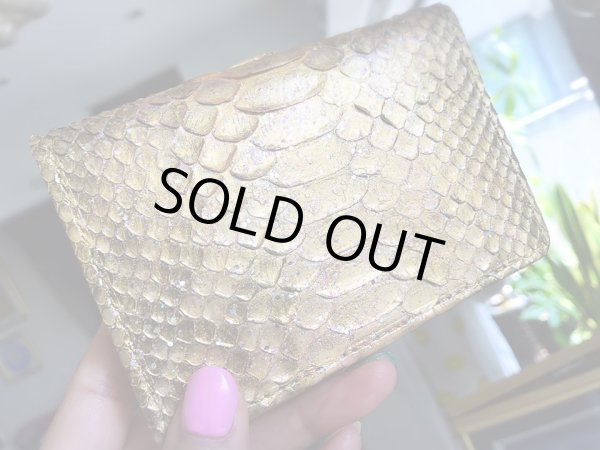 画像15: 最高級オリジナル【自分自神名刺入れ】ダイヤモンドパイソンゴールド名刺入れ (15)